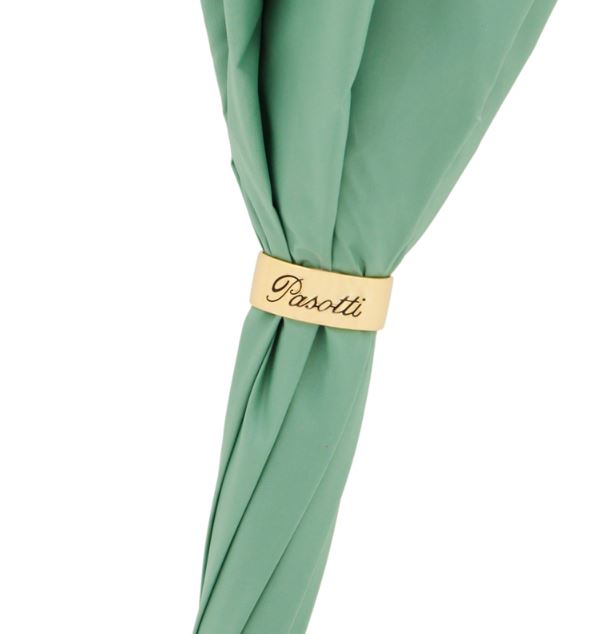 Green and Pink Roses Umbrella | Pasotti Italian Made Luxury | Free Shipping