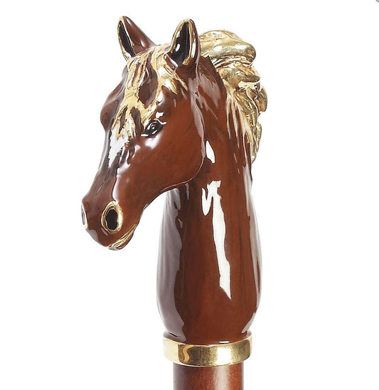 Brown Horse Luxurious Umbrella by Pasotti | Brass Handle | Free Shipping
