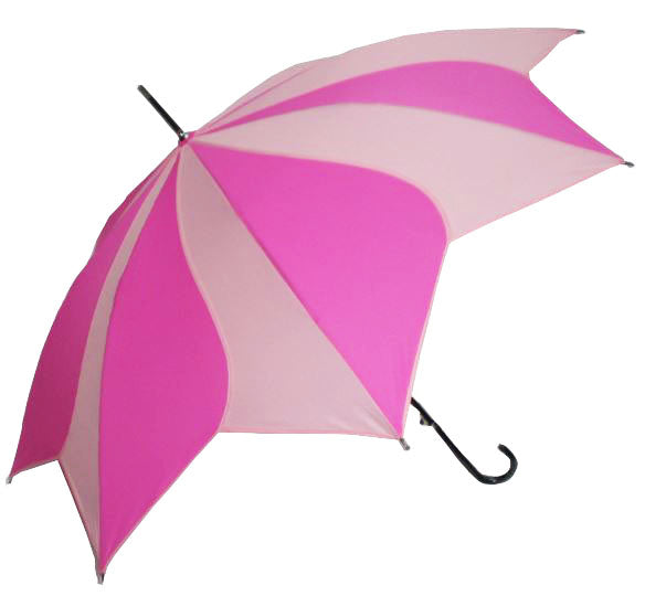 Two-Tone Pink Swirl Umbrella | Auto Open | Leatherette Handle