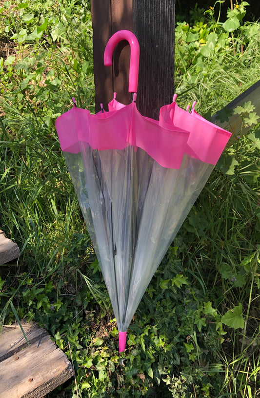 Everyday Pink Clear Bubble Umbrella | Safe Tips | Auto Open
