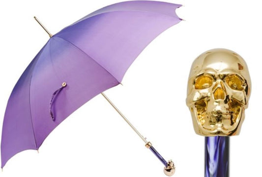 Golden Skull Purple Ombre | Gilt Resin Handle - Made in Italy | Free Shipping
