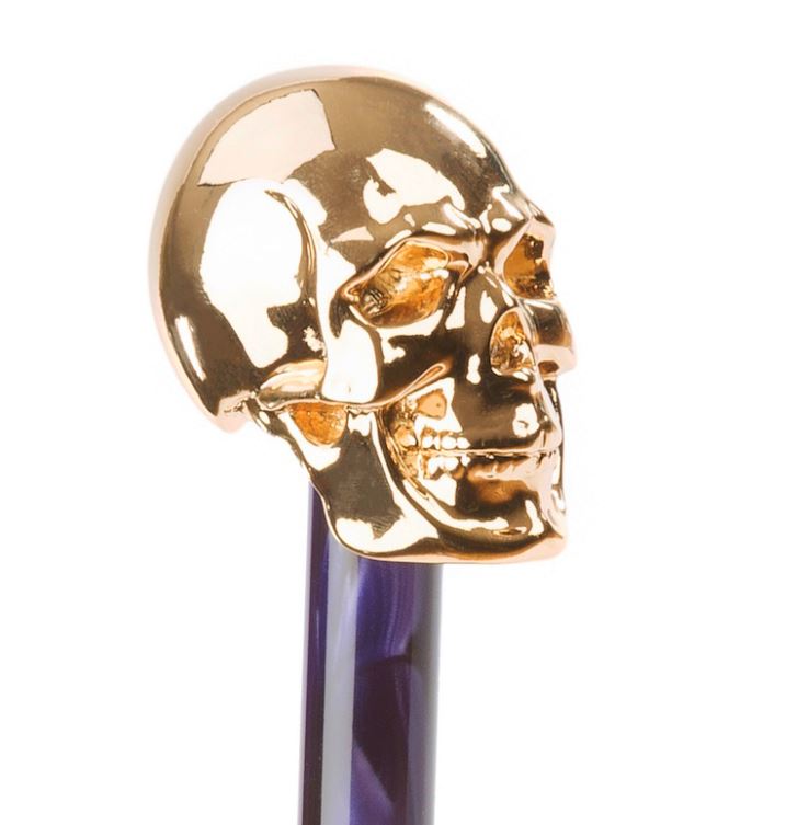 Golden Skull Purple Ombre | Gilt Resin Handle - Made in Italy | Free Shipping
