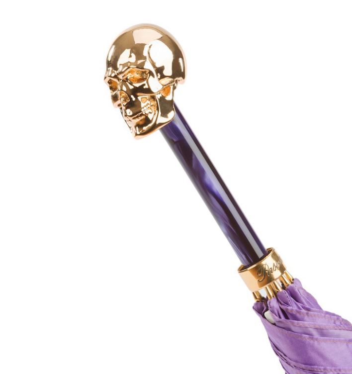 Golden Skull Purple Ombre | Gilt Resin Handle - Made in Italy | Free Shipping