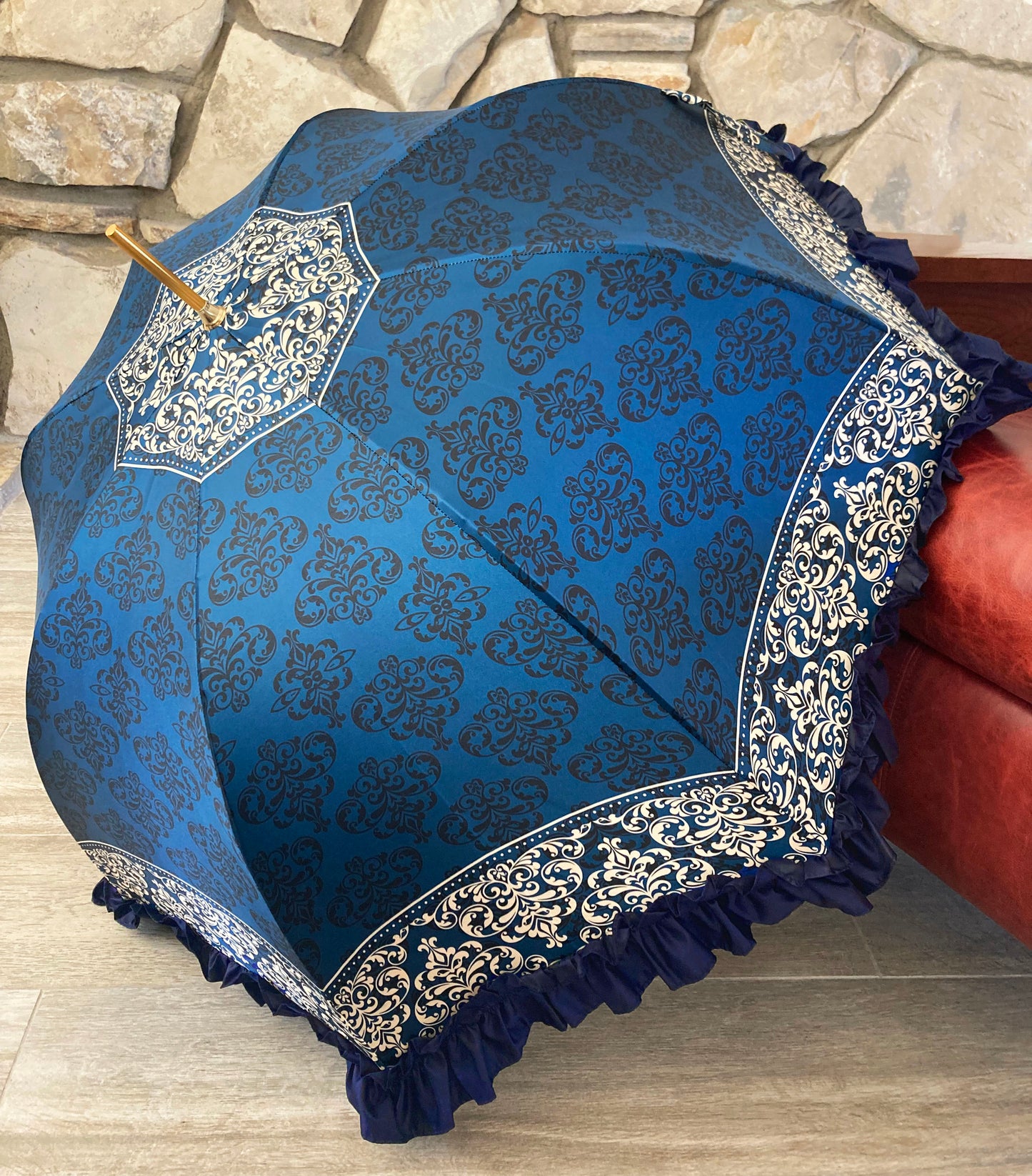 Blue Baroque Italian Umbrella | il Marchesato Collection | Free Shipping