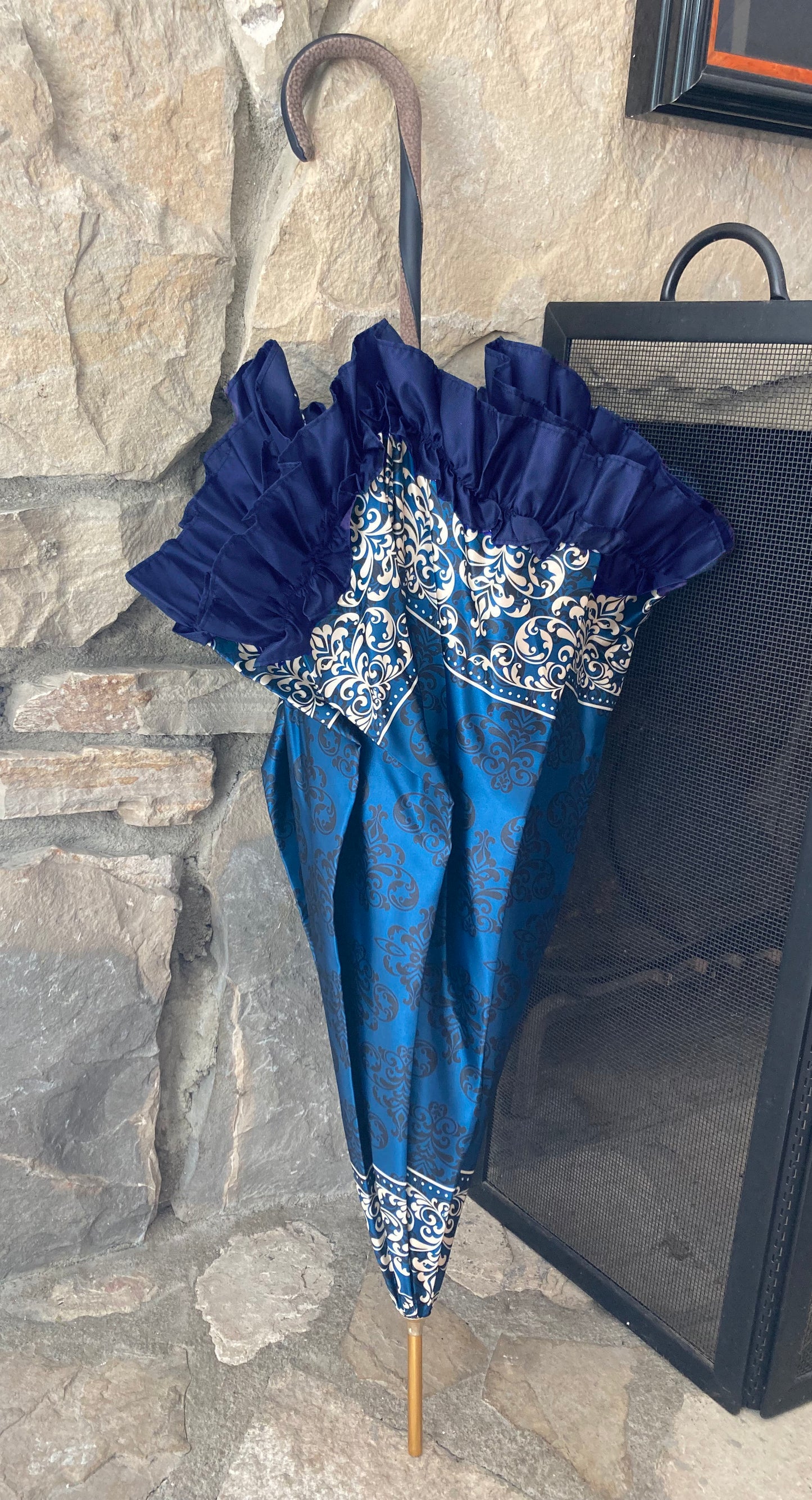 Blue Baroque Italian Umbrella | il Marchesato Collection | Free Shipping