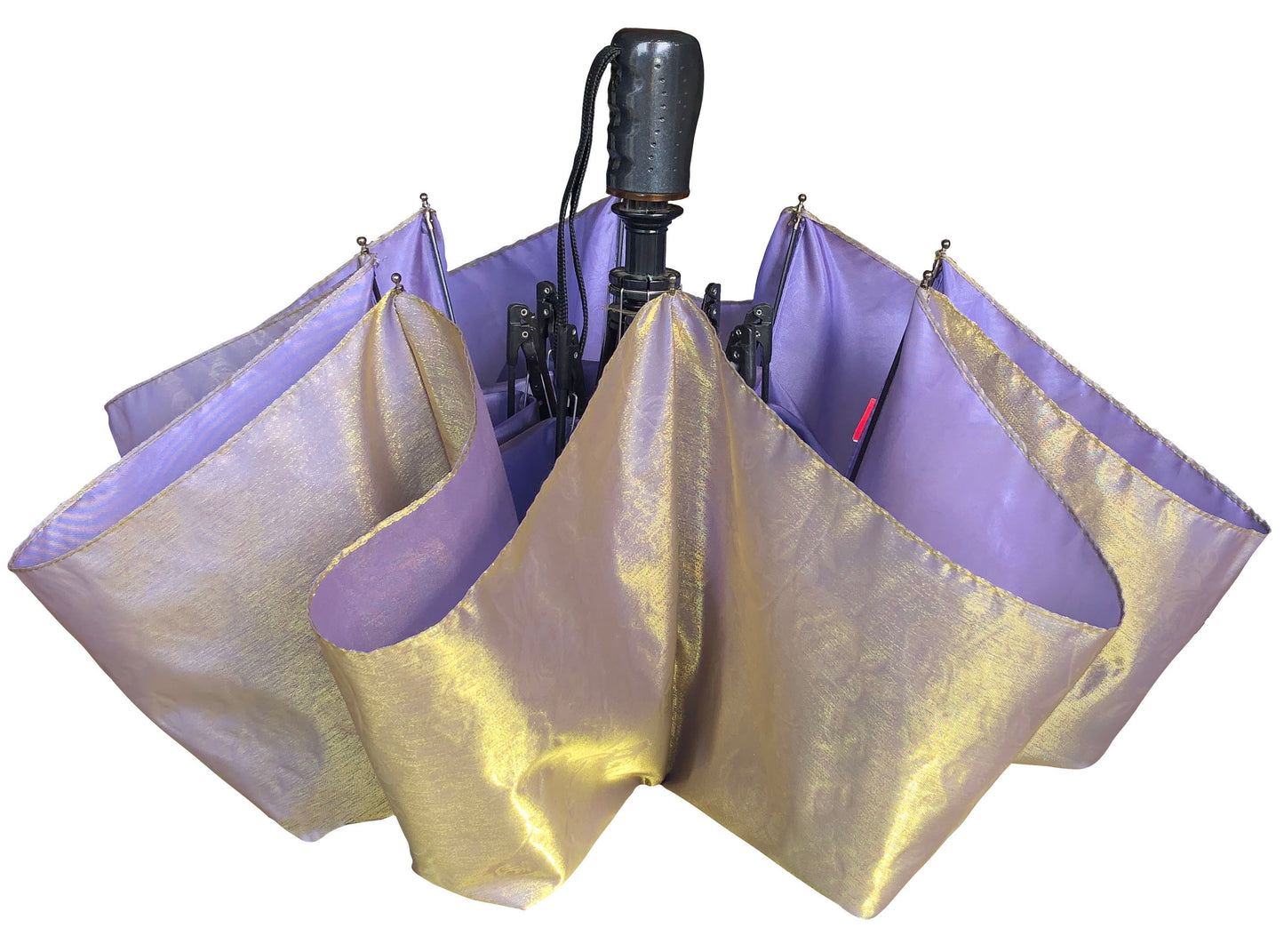Folding Lavender/ Yellow Iridescent Umbrella | Automatic Opening | 12 Inches long When Folded