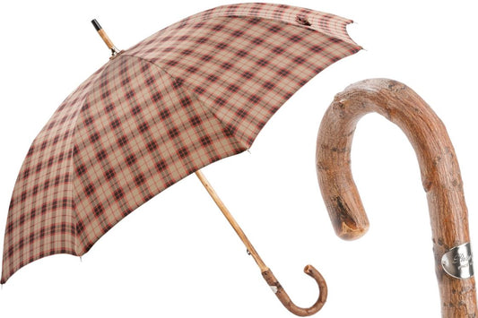 Bespoke Solid Stick Umbrella | Italian Plaid Canopy | Free Shipping
