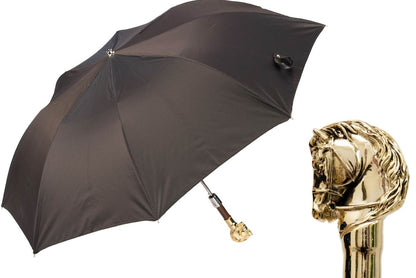 Golden Horse Compact Umbrella | Pasotti Handmade Italian | Free Shipping