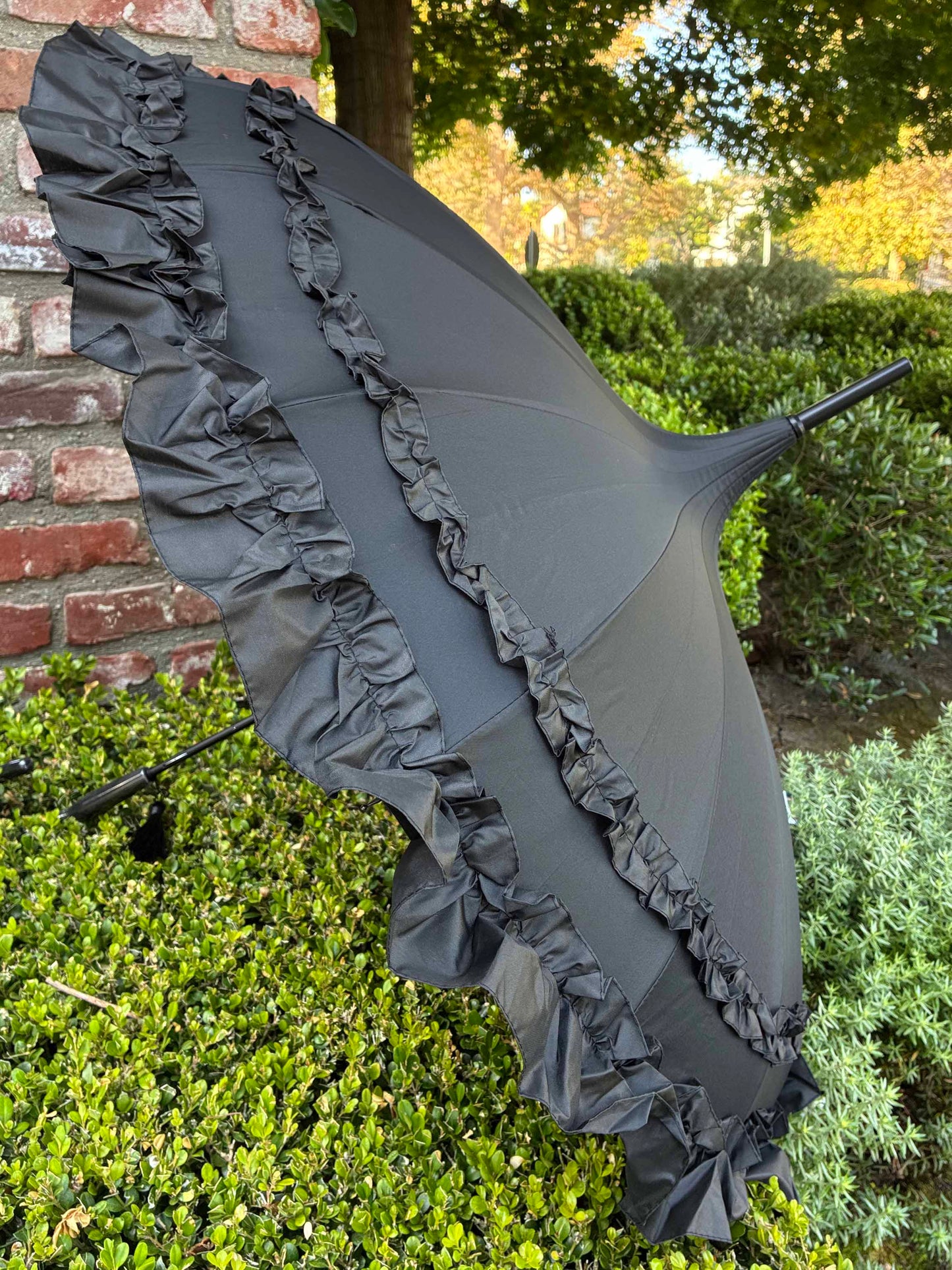 Margaux Black Pagoda Umbrella | Metal Frame | Rain and Sun Protection