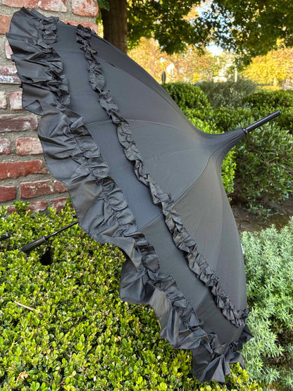 Margaux Black Pagoda Umbrella | Metal Frame | Rain and Sun Protection