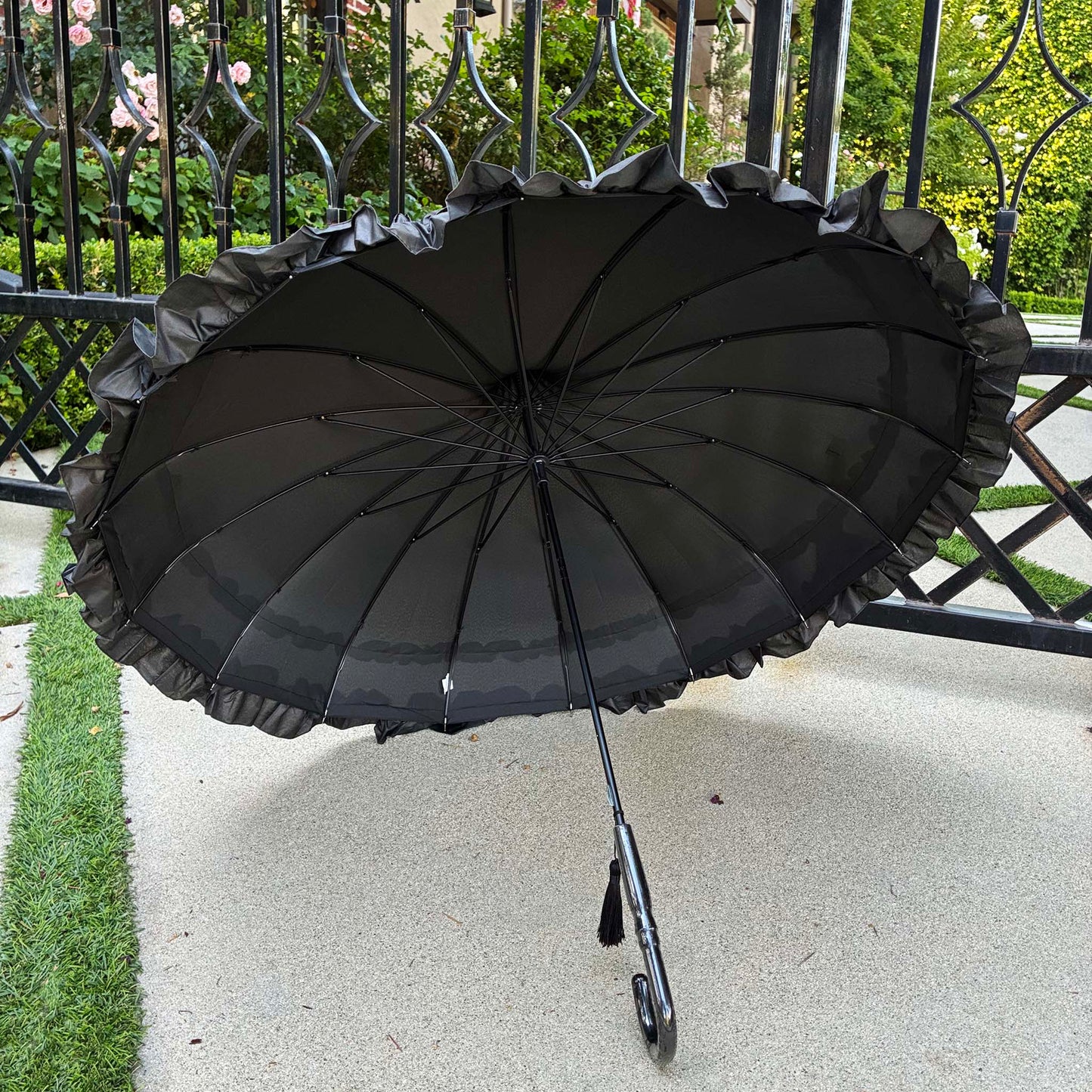 Margaux Black Pagoda Umbrella | Metal Frame | Rain and Sun Protection