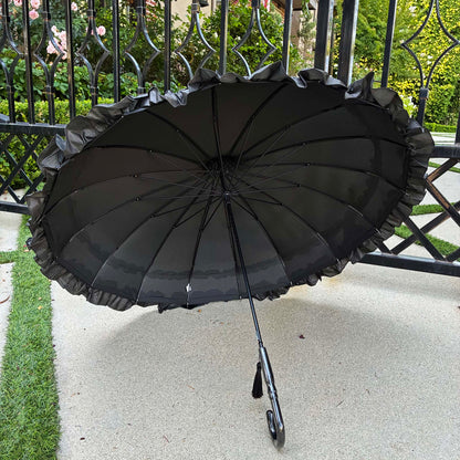 Margaux Black Pagoda Umbrella | Metal Frame | Rain and Sun Protection