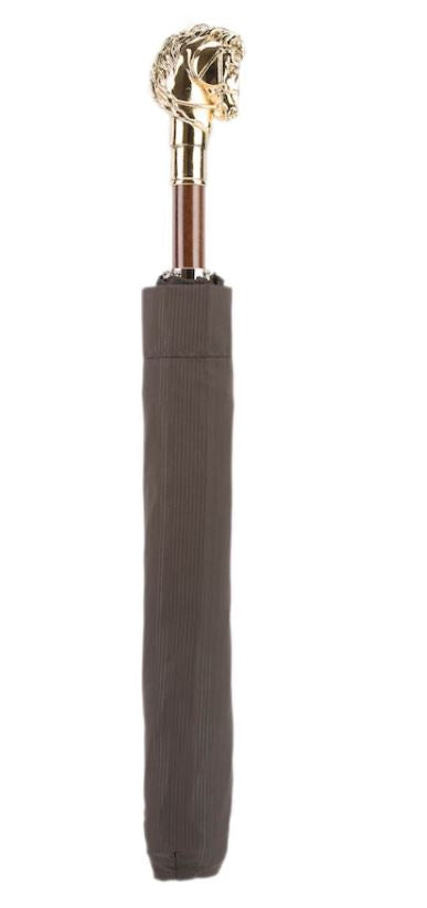 Golden Horse Compact Umbrella | Pasotti Handmade Italian | Free Shipping
