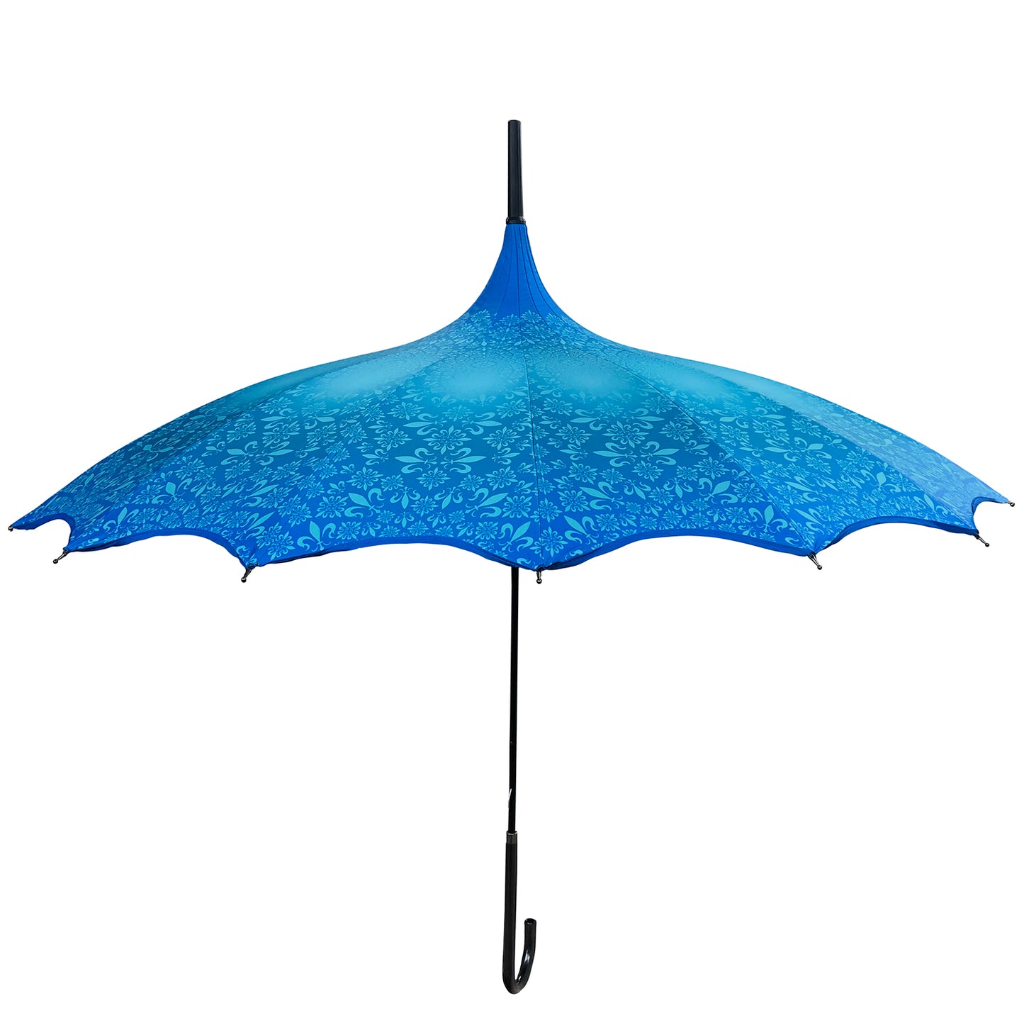 Waterproof + Real Anti-UV Umbrella | Blue Design Pagoda Style | Maximum Shade |