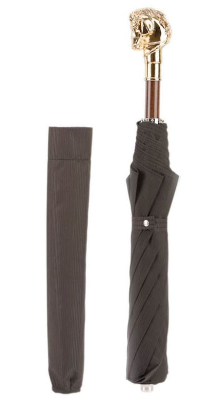 Golden Horse Compact Umbrella | Pasotti Handmade Italian | Free Shipping