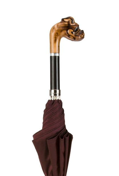 Hand Carved Bulldog Umbrella | Made in Italy | Free Shipping