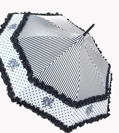French Rose Design Umbrella | Vintage Chic Style | Rose Designs | One Year Warranty