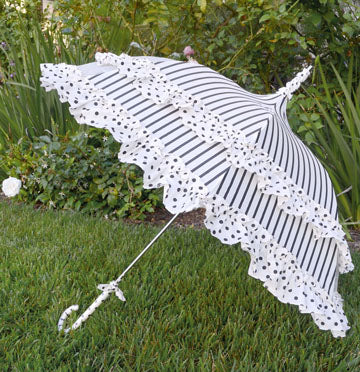Paraguas de lunares y rayas con volantes | Parasol - Impermeable
