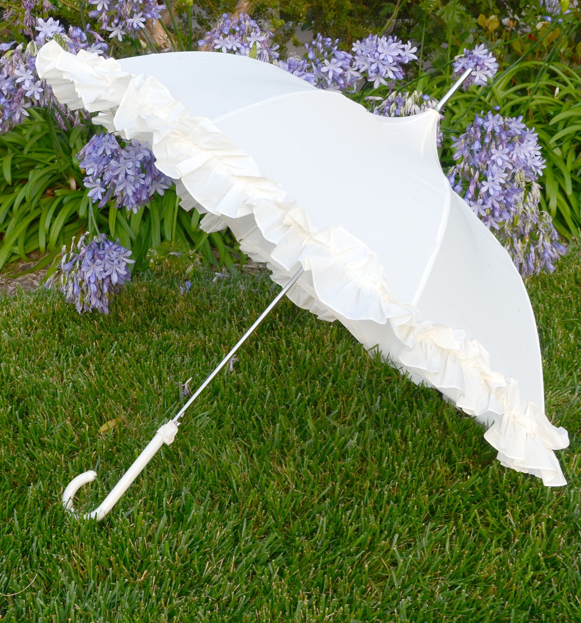 floral pagoda patio umbrella Cream Ruffle Lady Pagoda | Retro Style