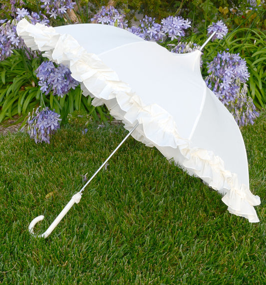 Cream Ruffle Lady Pagoda | Retro Style | Elegant Dome Shaped and Ruffles