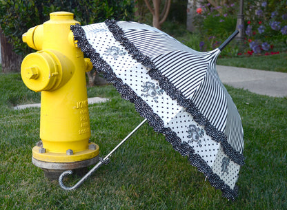 French Rose Design Umbrella | Vintage Chic Style | Rose Designs | One Year Warranty