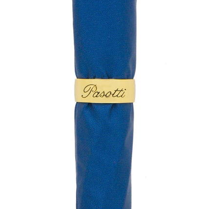Blue Umbrella with Gold Lion Handle | Pasotti Italian Collection | Free Shipping