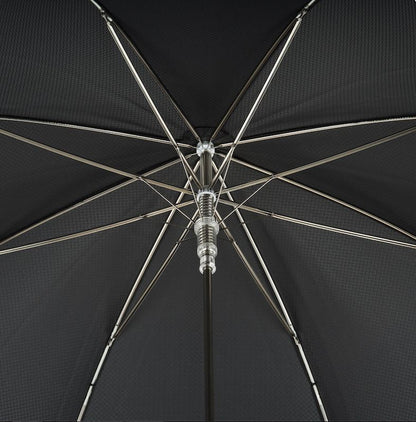 Silver Lion Umbrella | Black Italian Houndstooth Fabric | Free Shipping