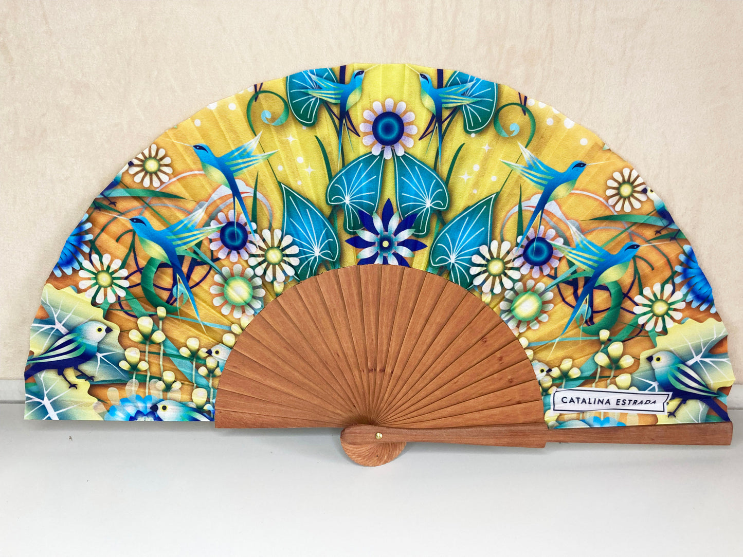 Abanico Fantasía Alada Amarillo | Colección Catalina Estrada | Hecho en España