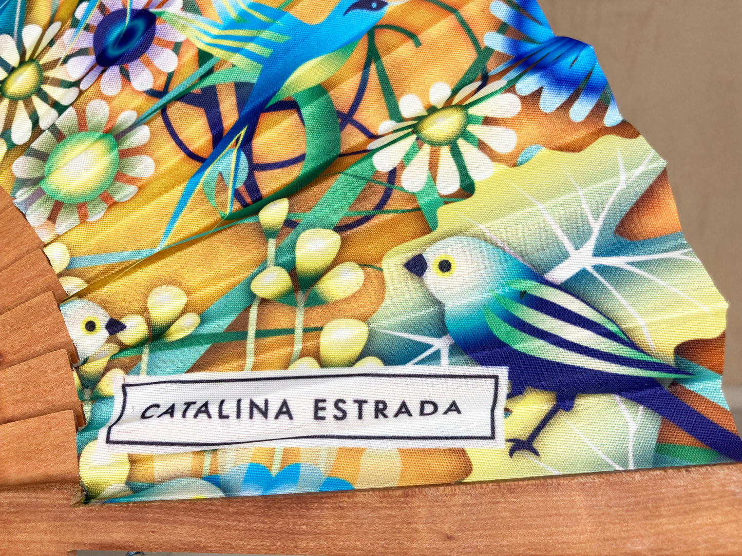 Abanico Fantasía Alada Amarillo | Colección Catalina Estrada | Hecho en España