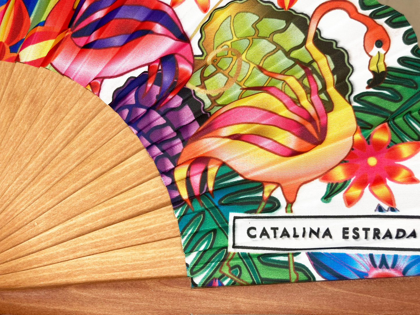 Flamingo Reverie Hand Fan | Catalina Estrada collection | Made in Spain