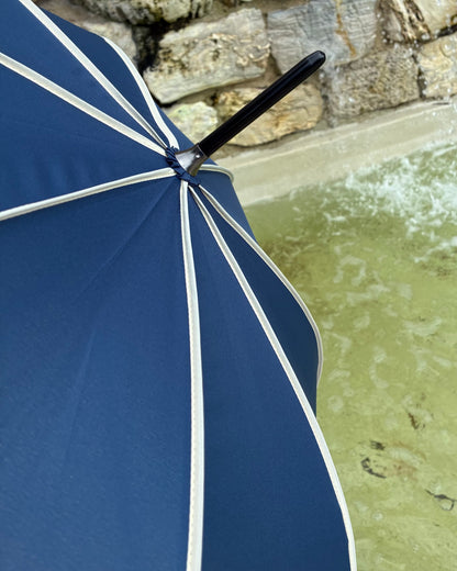 Sombrilla estilo inglés con encaje estampado | Toldo en forma de cúpula azul marino