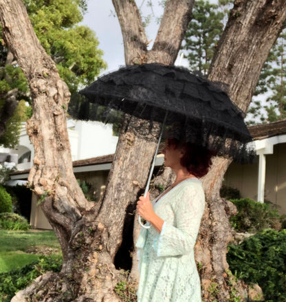 French Lace Sun Parasol | Extra Light Aluminum Frame | Full Coverage