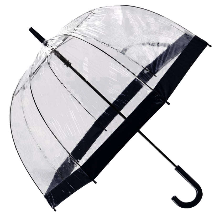 Paraguas de burbujas con ribete negro | PVC transparente
