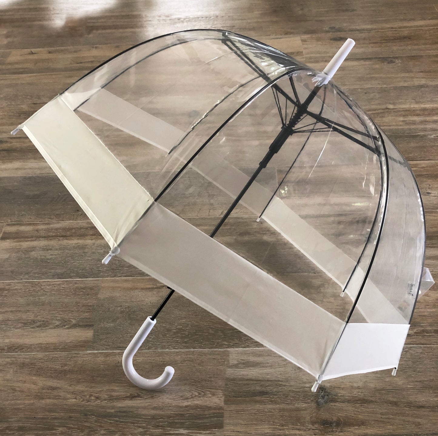 Paraguas de burbujas transparente de 81 cm | Borde blanco translúcido | Consejos de seguridad