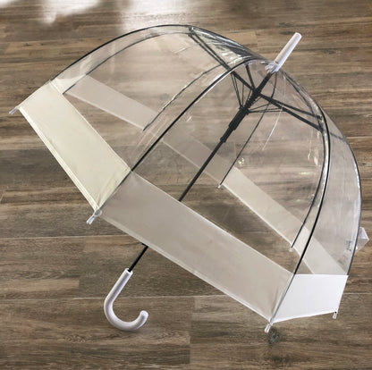 Clear Bubble Umbrella 32" | Translucent White Trim | Safe Tips