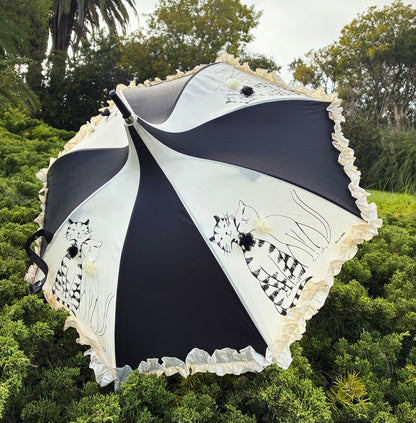 Bijou & Belle Cats Pagoda Umbrella | Guy de Jean Collector"s Item | Free Shipping