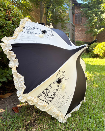 Bijou & Belle Cats Pagoda Umbrella | Guy de Jean Collector"s Item | Free Shipping