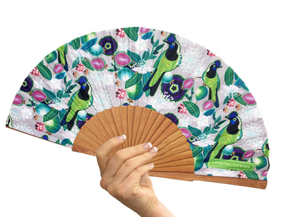 Birds in Paradise Hand Fan | Inca Jay Birds | Made in Spain