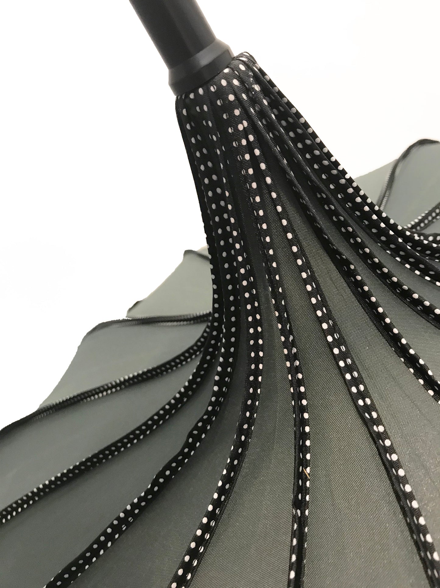 Margot Grey Pagoda Umbrella | 16 Ribs Gothic Charm | Polka Dots Dividers