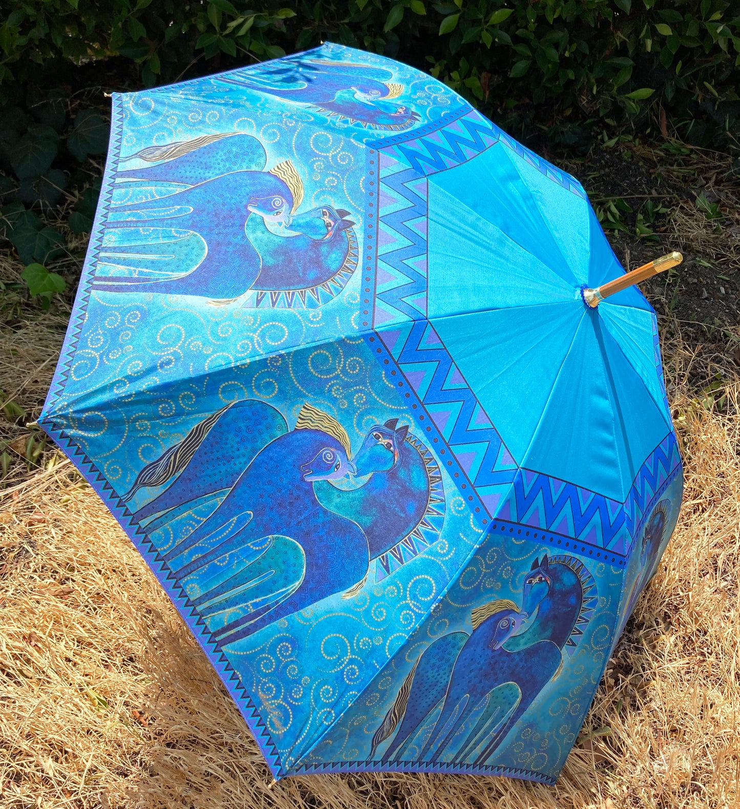 Paraguas Teal Mares | Colección Laurel Burch