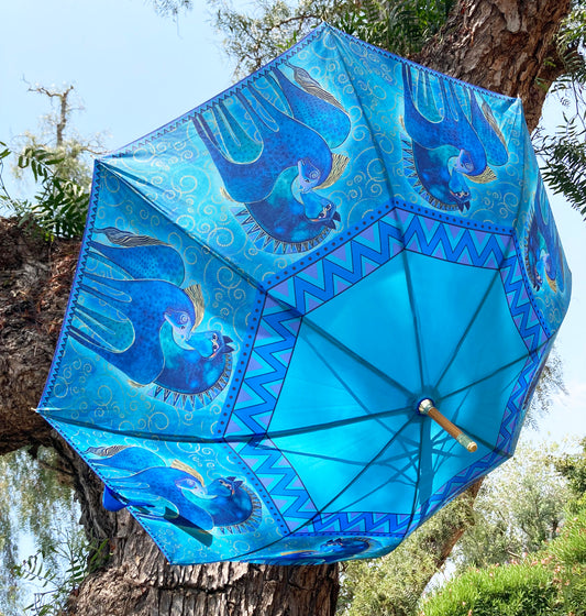 Teal Mares Umbrella | Laurel Burch Collection