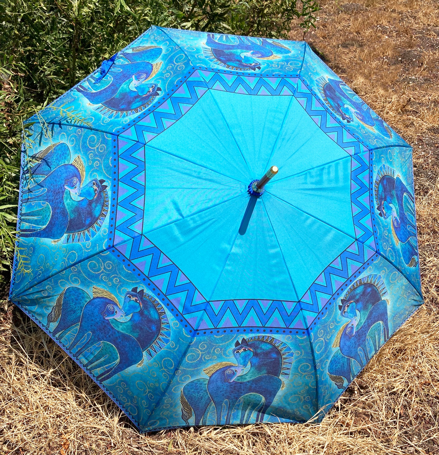 Paraguas Teal Mares | Colección Laurel Burch