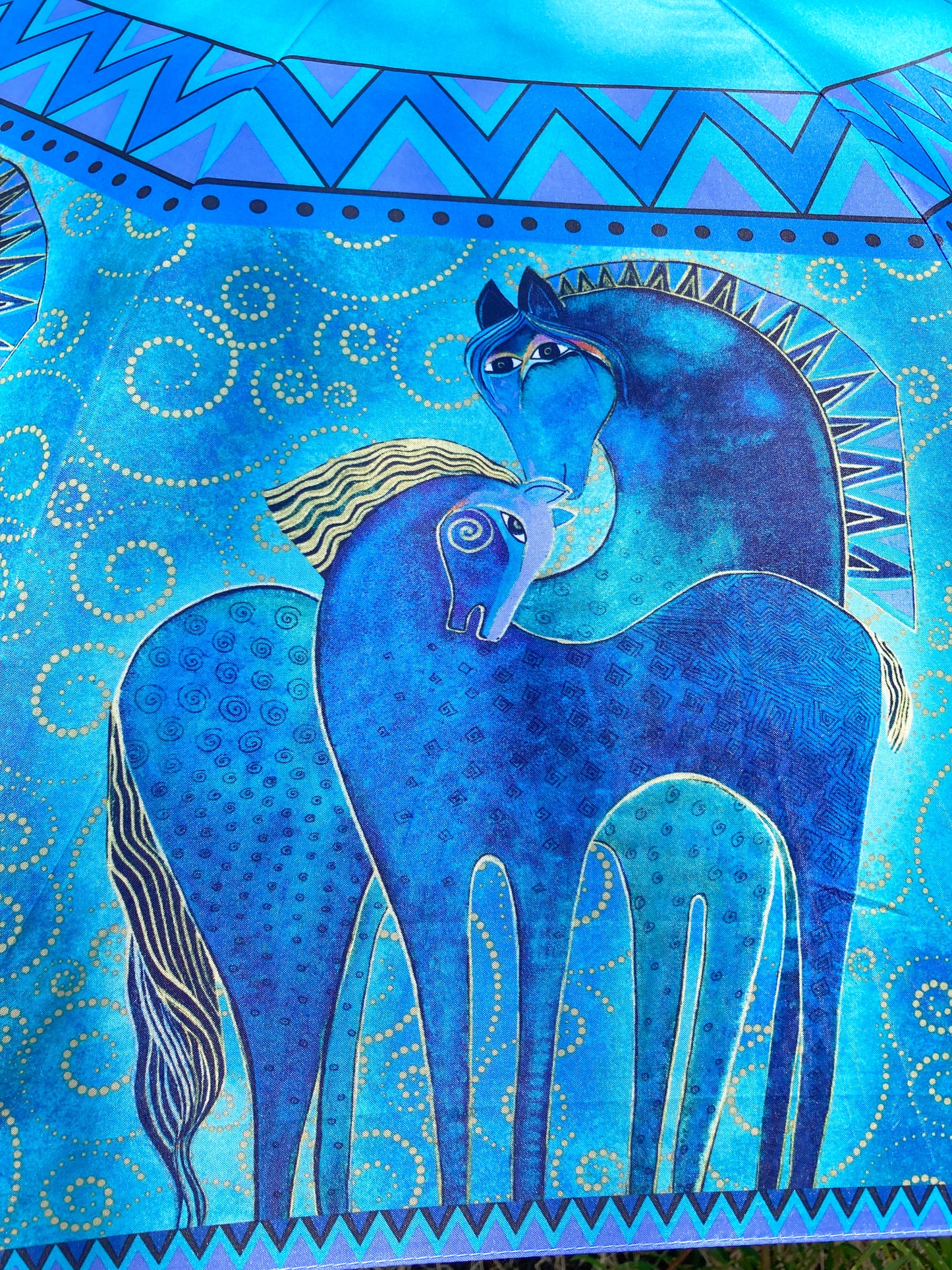 Paraguas Teal Mares | Colección Laurel Burch