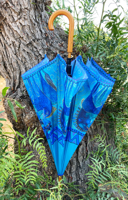 Teal Mares Umbrella | Laurel Burch Collection