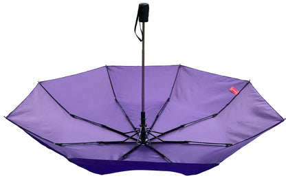 Compact Purple Iridescent Umbrella | Safety Sliding Cap | St. Crawford Collection