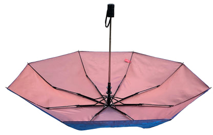 Blue Iridescent Folding Umbrella | Unique Gift Waterproof Sun Protection