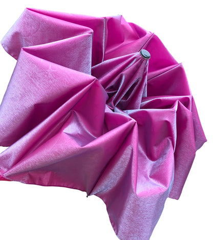 Pink Iridescent Folding Style Umbrella | Floral Design Canopy | High Quality Compact