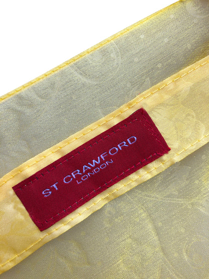 Bright Yellow Iridescent Compact Umbrella | Subtle Floral Embroidered Fabric