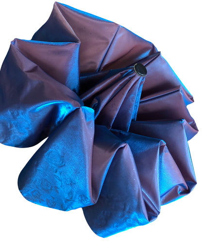 Blue Iridescent Folding Umbrella | Unique Gift Waterproof Sun Protection