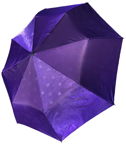 Compact Purple Iridescent Umbrella | Safety Sliding Cap | St. Crawford Collection